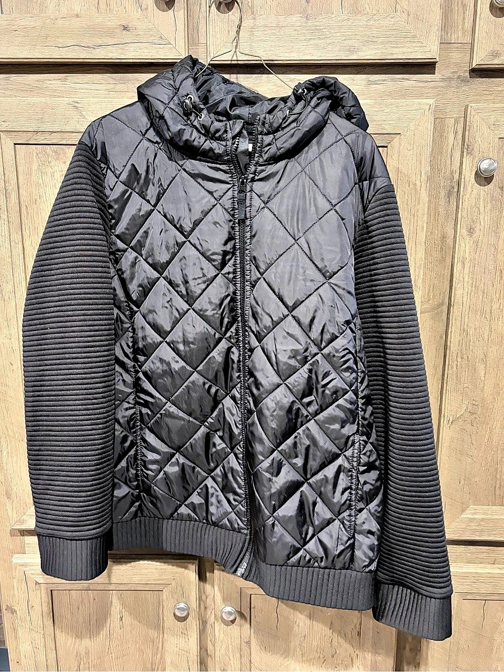 Time and Tru Women's Quilted Ottoman Jacket Quilted Ottoman Jacket Black Size 3X